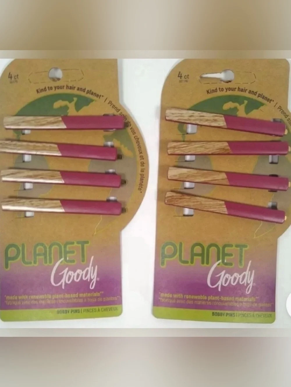 Planet Goody Women's Burgundy and Natural Two-Tone Hair Clips - Set of 8